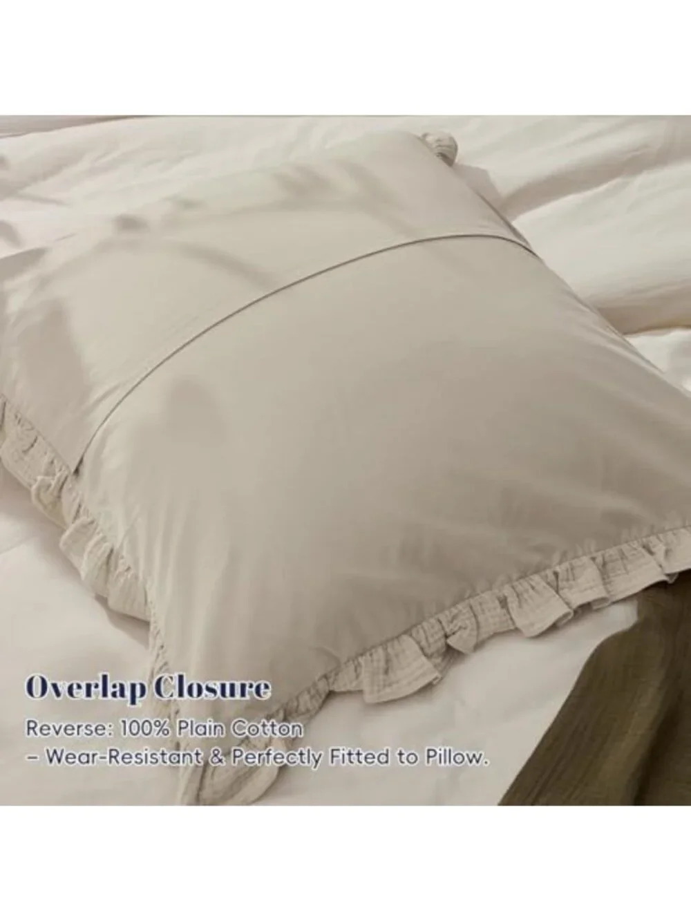 Soft Cotton Muslin Ruffle Euro Sham Covers 26